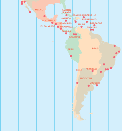 World Map South America