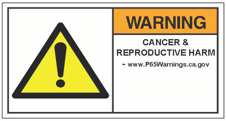 California Proposition 65 Warning Sample